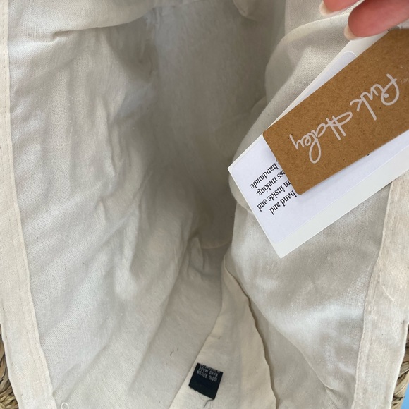 Pink Haley straw beige  tote beach bag - Picture 5 of 7